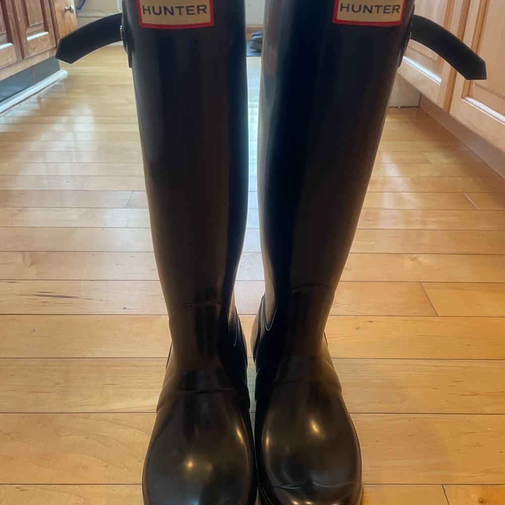 Hunter Black Rain Boots 8